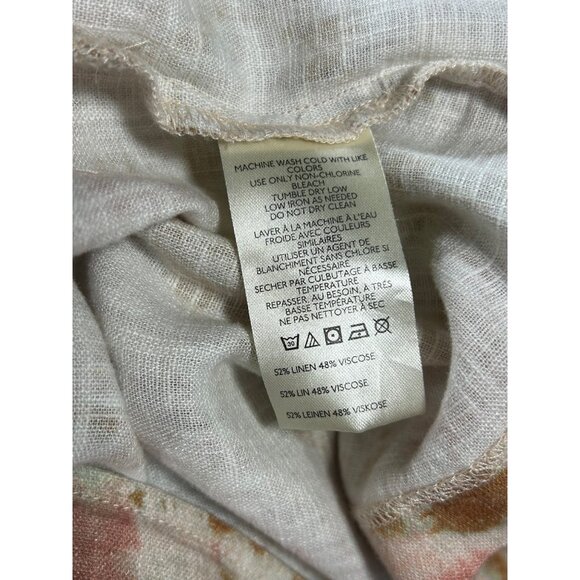 FREE PEOPLE Sweet As Beach Mini Skirt Sz 10 Sarong Wrap Tie Dye Multicolor Linen - Picture 12 of 13